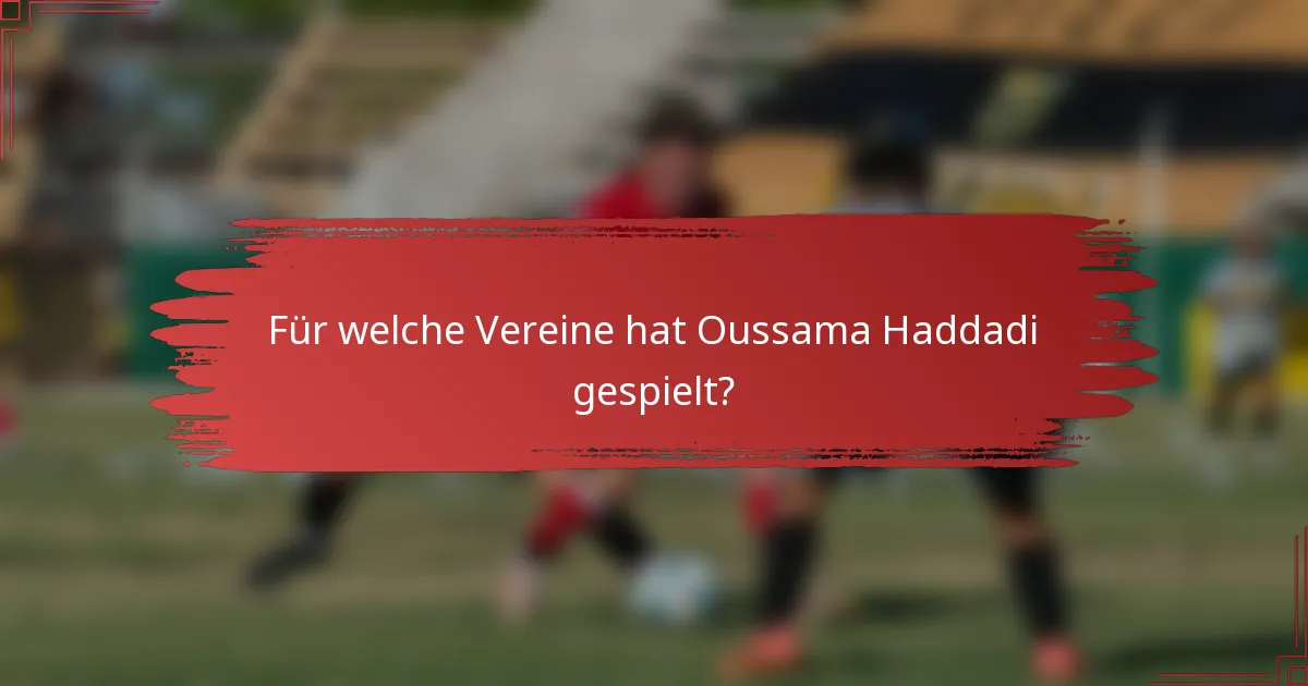 Für welche Vereine hat Oussama Haddadi gespielt?