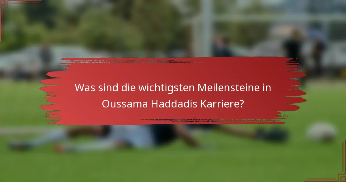 Was sind die wichtigsten Meilensteine in Oussama Haddadis Karriere?