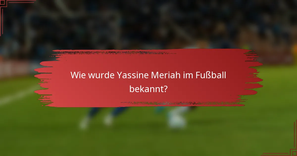 Wie wurde Yassine Meriah im Fußball bekannt?